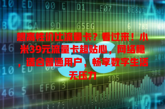 想高性价比流量卡？看过来！小米39元流量卡超贴心，网络稳，适合普通用户，畅享数字生活无压力