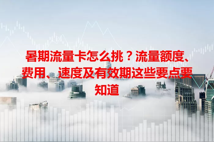 暑期流量卡怎么挑？流量额度、费用、速度及有效期这些要点要知道