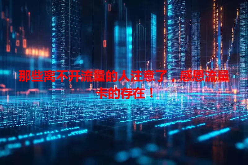 那些离不开流量的人注意了，感恩流量卡的存在！