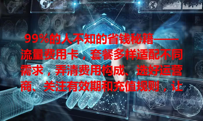 99%的人不知的省钱秘籍——流量费用卡，套餐多样适配不同需求，弄清费用构成、选好运营商、关注有效期和充值规则，让它成省钱便捷通讯帮手！