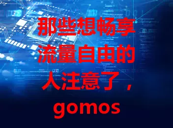 那些想畅享流量自由的人注意了，gomosim流量卡别错过！