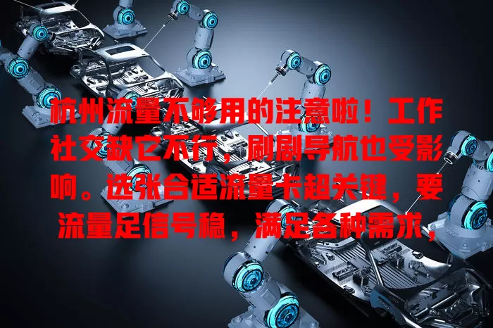 杭州流量不够用的注意啦！工作社交缺它不行，刷剧导航也受影响。选张合适流量卡超关键，要流量足信号稳，满足各种需求，让你在杭畅快生活工作，告别流量烦恼