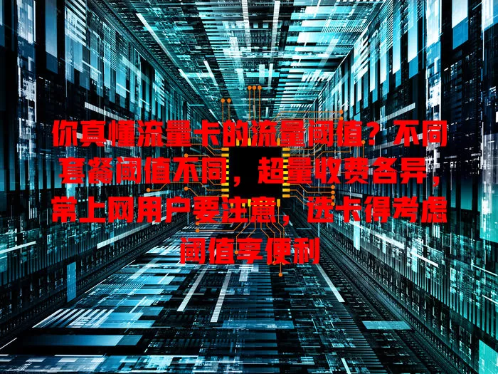 你真懂流量卡的流量阈值？不同套餐阈值不同，超量收费各异，常上网用户要注意，选卡得考虑阈值享便利
