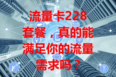 流量卡228套餐，真的能满足你的流量需求吗？