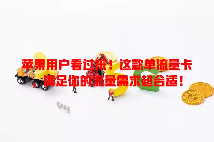苹果用户看过来！这款单流量卡，满足你的流量需求超合适！