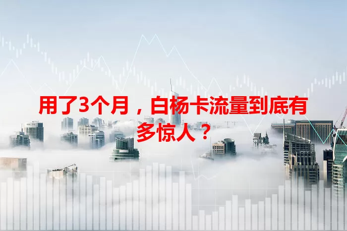 用了3个月，白杨卡流量到底有多惊人？
