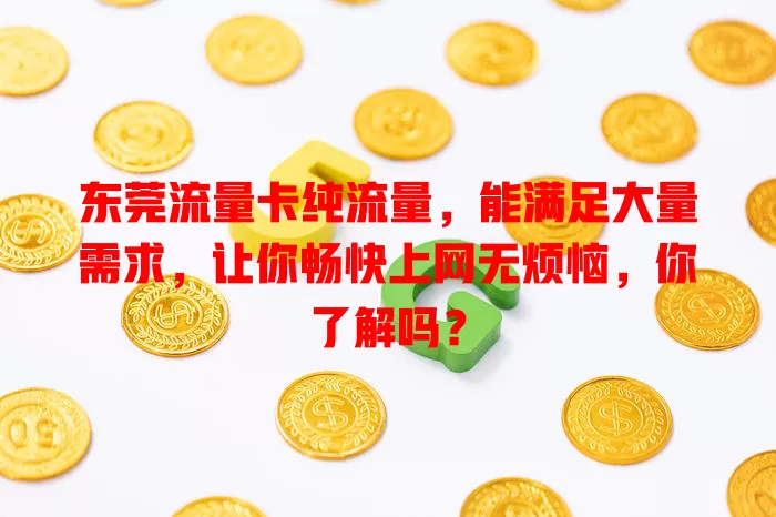 东莞流量卡纯流量，能满足大量需求，让你畅快上网无烦恼，你了解吗？