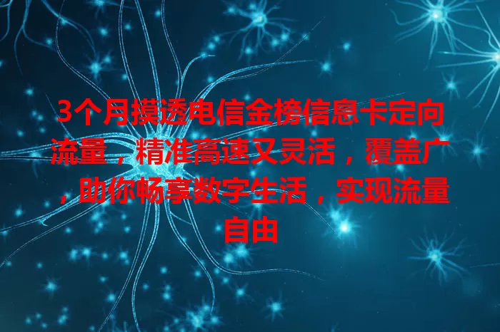 3个月摸透电信金榜信息卡定向流量，精准高速又灵活，覆盖广，助你畅享数字生活，实现流量自由