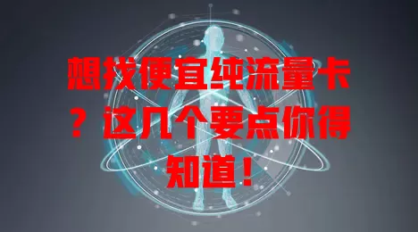 想找便宜纯流量卡？这几个要点你得知道！