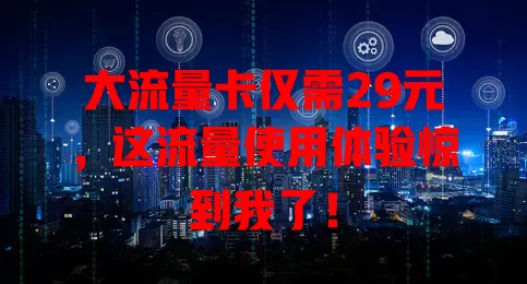 大流量卡仅需29元，这流量使用体验惊到我了！
