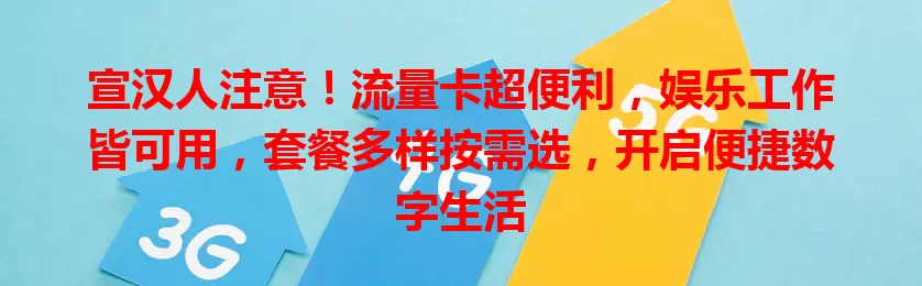 宣汉人注意！流量卡超便利，娱乐工作皆可用，套餐多样按需选，开启便捷数字生活