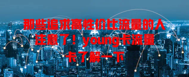 那些追求高性价比流量的人注意了！young卡流量卡了解一下