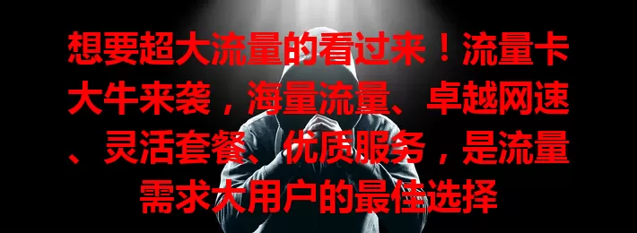 想要超大流量的看过来！流量卡大牛来袭，海量流量、卓越网速、灵活套餐、优质服务，是流量需求大用户的最佳选择