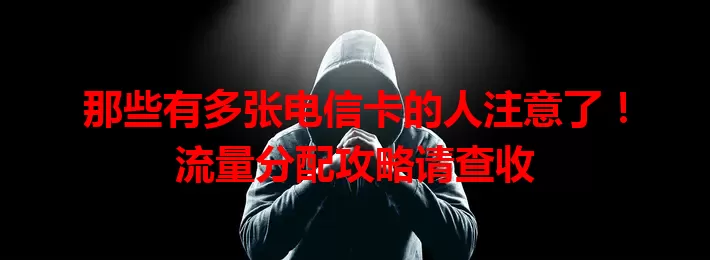 那些有多张电信卡的人注意了！流量分配攻略请查收