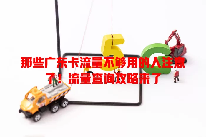 那些广东卡流量不够用的人注意了！流量查询攻略来了