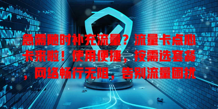 急需随时补充流量？流量卡点心卡来啦！使用便捷，按需选套餐，网络畅行无阻，告别流量困扰