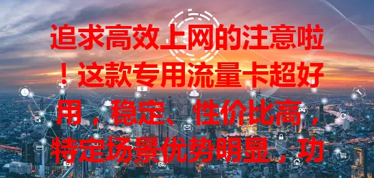 追求高效上网的注意啦！这款专用流量卡超好用，稳定、性价比高，特定场景优势明显，功能还丰富，按需选能畅享网络便捷