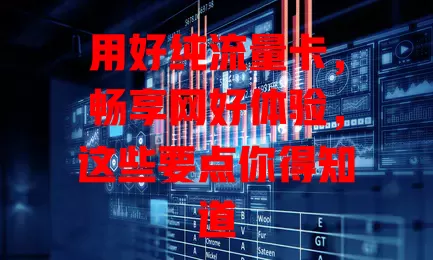 用好纯流量卡，畅享网好体验，这些要点你得知道