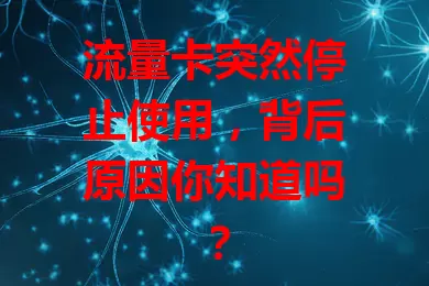 流量卡突然停止使用，背后原因你知道吗？