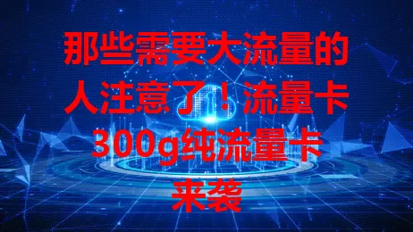 那些需要大流量的人注意了！流量卡300g纯流量卡来袭