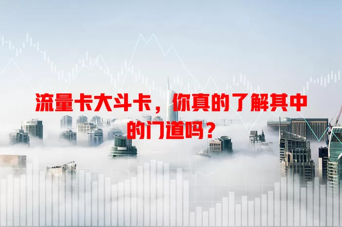 流量卡大斗卡，你真的了解其中的门道吗？