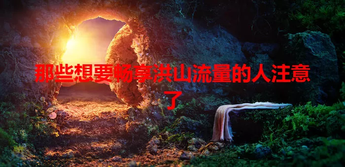 那些想要畅享洪山流量的人注意了