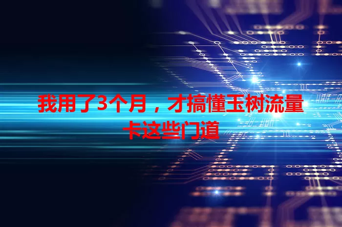 我用了3个月，才搞懂玉树流量卡这些门道