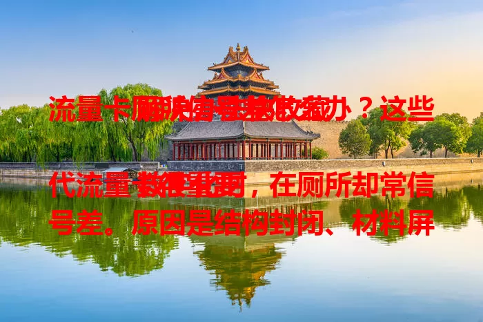流量卡厕所信号差怎么办？这些解决办法快收藏！

数字化时代流量卡很重要，在厕所却常信号差。原因是结构封闭、材料屏蔽。解决办法有调整手机位置、检查网络设置、用信号增强器，不行就联系运营商，让你厕所畅享网络。