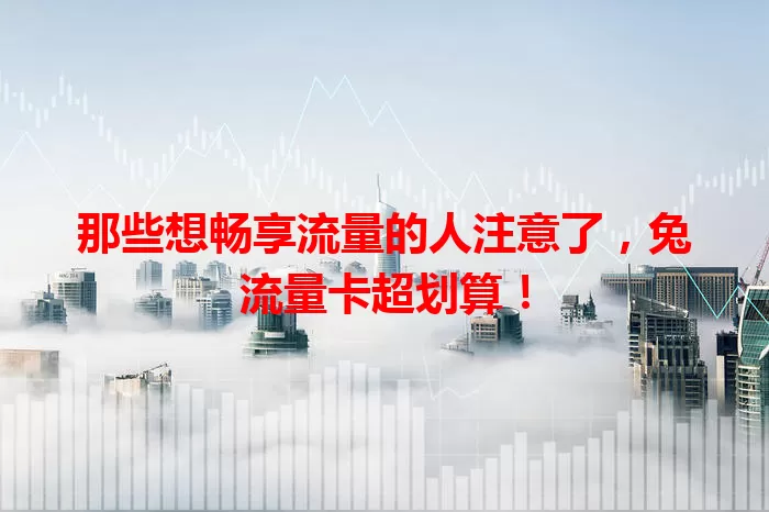 那些想畅享流量的人注意了，兔流量卡超划算！