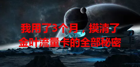 我用了3个月，摸清了金叶流量卡的全部秘密
