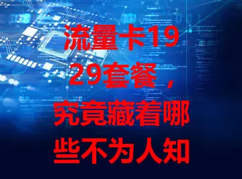 流量卡1929套餐，究竟藏着哪些不为人知的秘密？