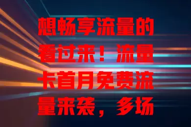 想畅享流量的看过来！流量卡首月免费流量来袭，多场景适用，后续还有长期优惠，助你开启精彩网络之旅