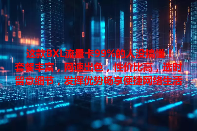 这款BXL流量卡99%的人没搞懂！套餐丰富，网速出色，性价比高，选时留意细节，发挥优势畅享便捷网络生活