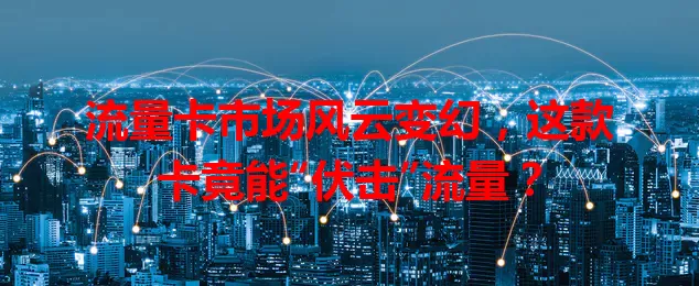 流量卡市场风云变幻，这款卡竟能“伏击”流量？
