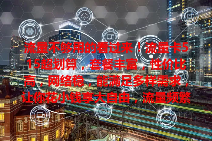流量不够用的看过来！流量卡515超划算，套餐丰富，性价比高，网络稳，能满足多样需求，让你花小钱享大自由，流量频繁或成本敏感用户别错过