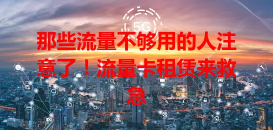 那些流量不够用的人注意了！流量卡租赁来救急