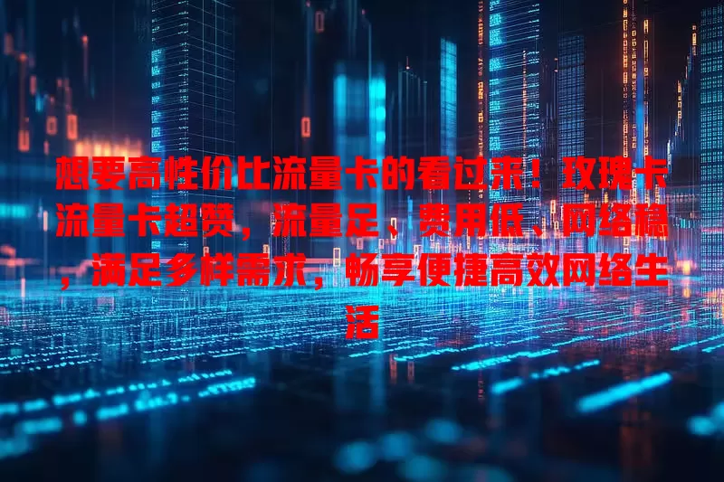 想要高性价比流量卡的看过来！玫瑰卡流量卡超赞，流量足、费用低、网络稳，满足多样需求，畅享便捷高效网络生活