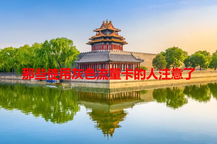 那些使用灰色流量卡的人注意了