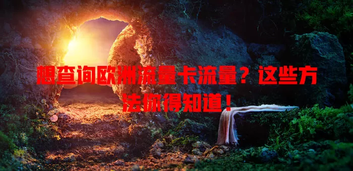 想查询欧洲流量卡流量？这些方法你得知道！