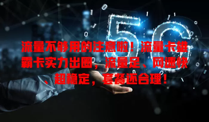 流量不够用的注意啦！流量卡雄霸卡实力出圈，流量足、网速快、超稳定，套餐还合理！