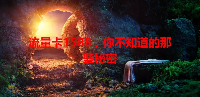 流量卡1588，你不知道的那些秘密