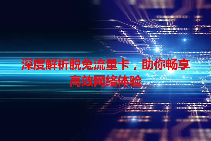 深度解析脱兔流量卡，助你畅享高效网络体验