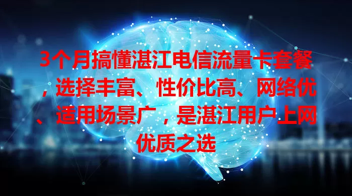 3个月搞懂湛江电信流量卡套餐，选择丰富、性价比高、网络优、适用场景广，是湛江用户上网优质之选