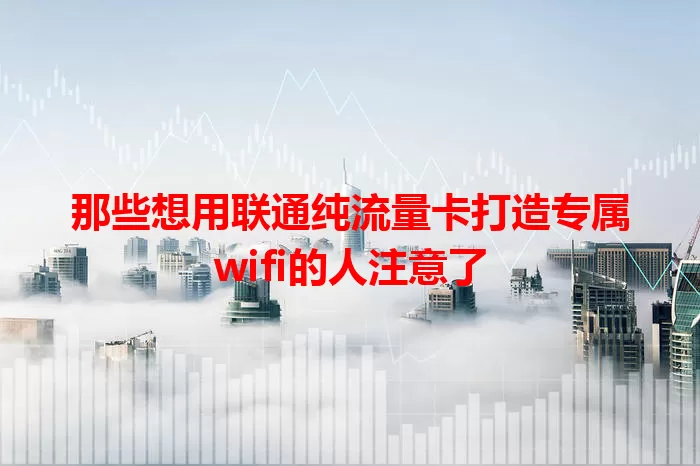 那些想用联通纯流量卡打造专属wifi的人注意了