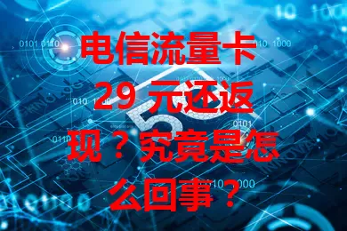 电信流量卡 29 元还返现？究竟是怎么回事？