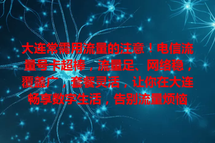 大连常需用流量的注意！电信流量号卡超棒，流量足、网络稳，覆盖广，套餐灵活，让你在大连畅享数字生活，告别流量烦恼