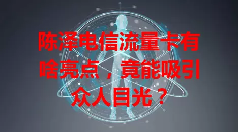 陈泽电信流量卡有啥亮点，竟能吸引众人目光？