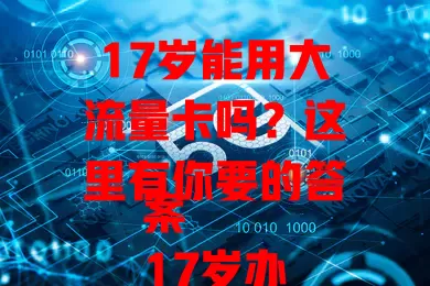 17岁能用大流量卡吗？这里有你要的答案
17岁办理大流量卡，这些要点你得知道
流量卡适合17岁人群吗？大流量卡优势解析