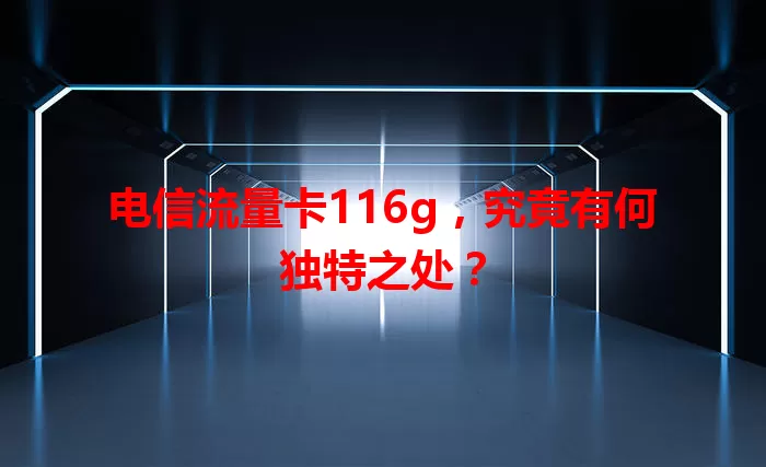 电信流量卡116g，究竟有何独特之处？
