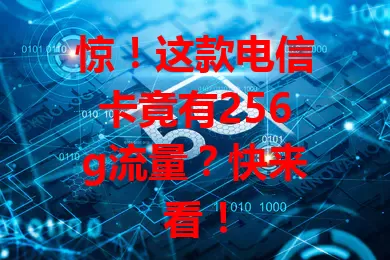 惊！这款电信卡竟有256g流量？快来看！